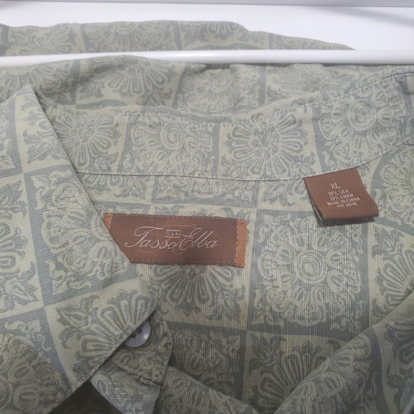 Tassa Elba Light Green Hawaiian Shirt Front Pocket - Picture 3 of 3